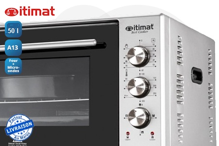 ITIMAT - Four-Grill Electrique 50L. 3 Fonctions + Thermostat + Minuterie -  3 Saveur